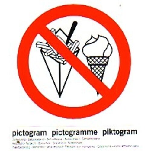 Pickup pictogram verboden voor consumpties 10x10 cm