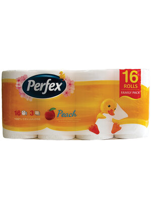 Perfex Perfex toiletpapier 16 rollen 3 lagen Peach Wc Papier.