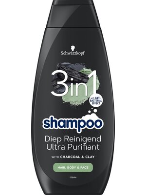 Schwarzkopf Schwarzkopf Men 3in1 Charcoal Shampoo 400ml