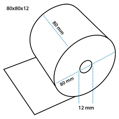 Eda Thermorollen 80 x 80 x 12mm 75meter  5 rollen