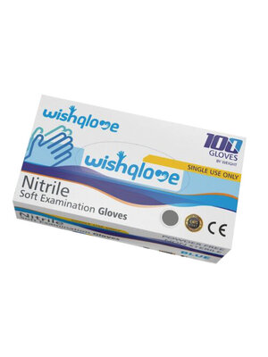 Wishqlove Handschoenen Blauw Nitrile Larg 100 st/doos