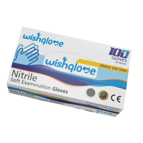 Wishqlove Handschoenen Blauw Nitrile Larg 100 st/doos