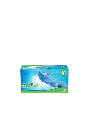 Has-pet Handschoenen Blauw Nitrile Medium 100 st/doos