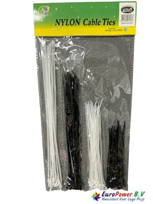 Eda Eda Nylon Cable Ties, Kabelbinders Zwart en Wit