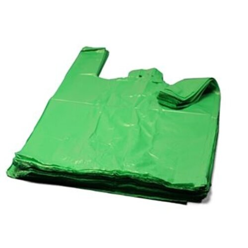 Tas,HDPE,Hemdtas 320 +200 x 600 mm Extra Sterk Groen 1000st,22my