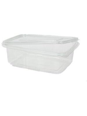 Bak, PET,750ml, Laag saladebak, 90x150x50mm, transparant,vaste deksel 400 stuks