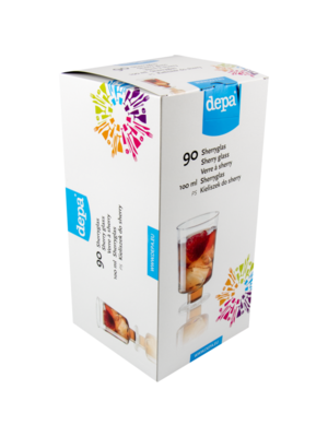 Depa Sherryglas, Transparant, PS, 100ml, Beker, 90st