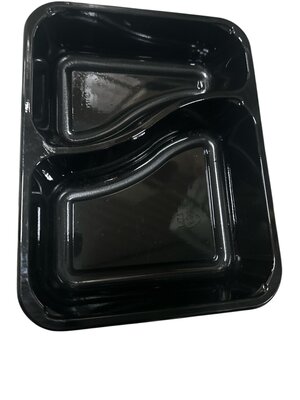Bak, PP, menubak/maaltijdtray, zwart, 226 x177 x 45,6mm, 276 stuks
