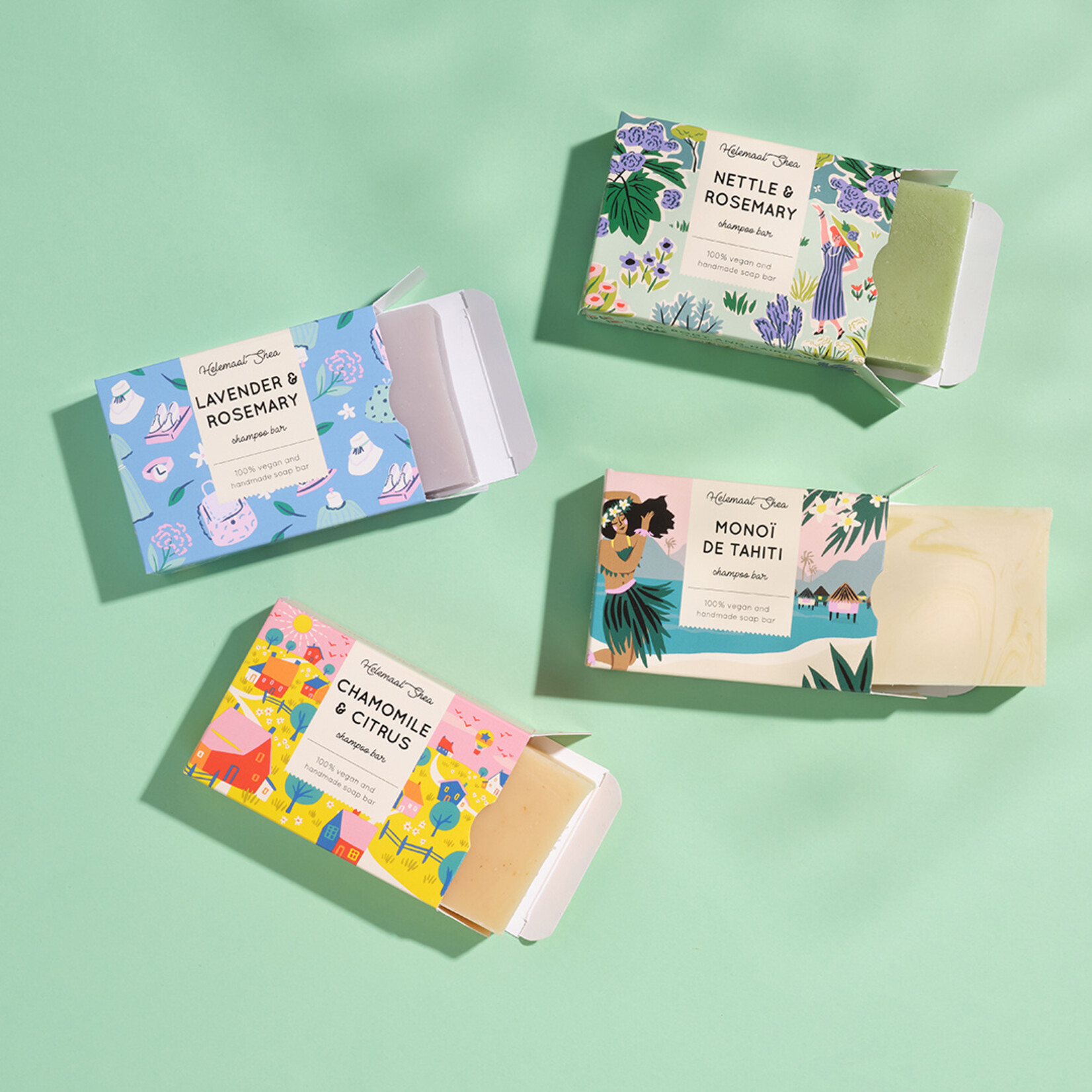 4 handmade, natural hair soaps of your choice.