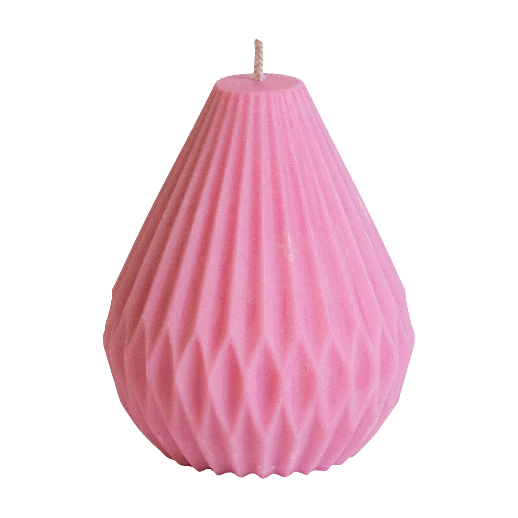 Rapeseed wax candle - pear-shaped - pink