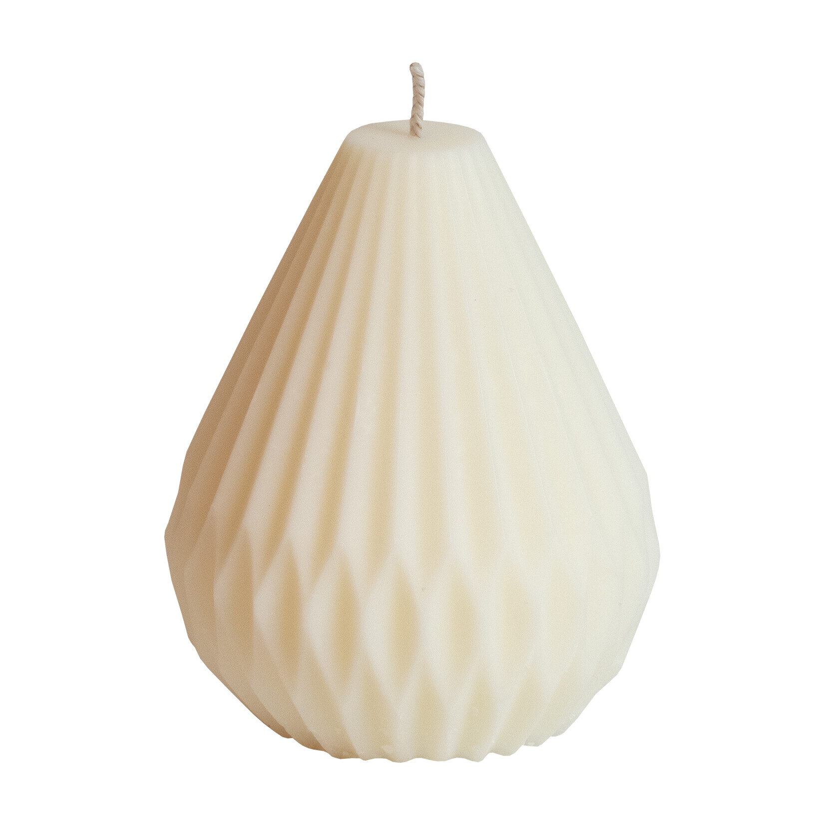 Rapeseed wax candle - pear-shaped - white