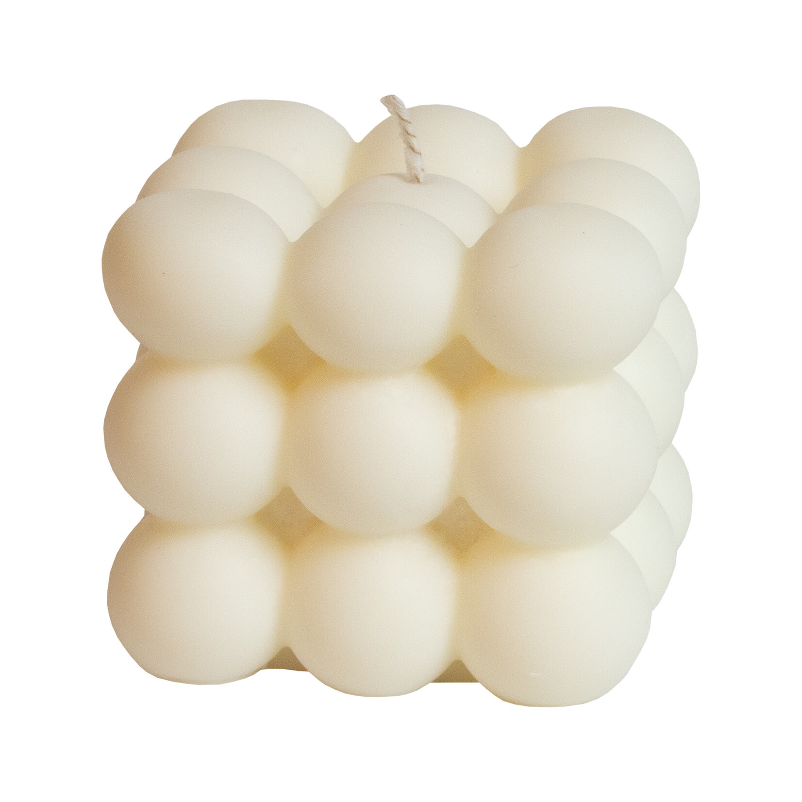 Rapeseed wax candle - bubble cube - white
