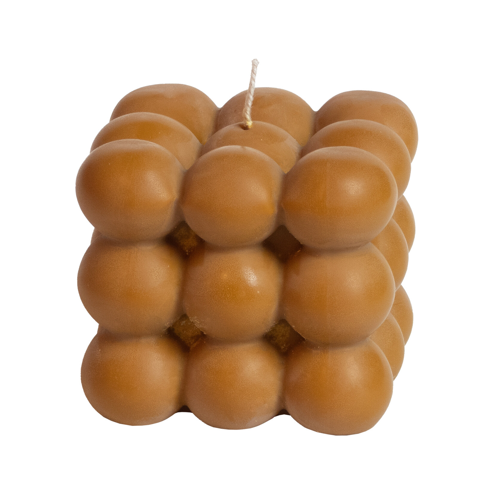 Rapeseed wax candle - bubble cube - caramel