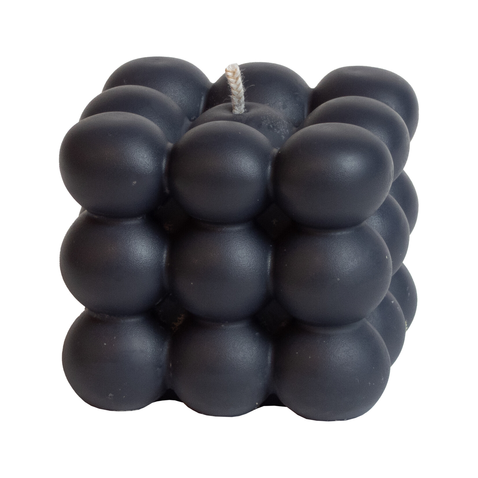 Rapeseed wax candle - bubble cube - black