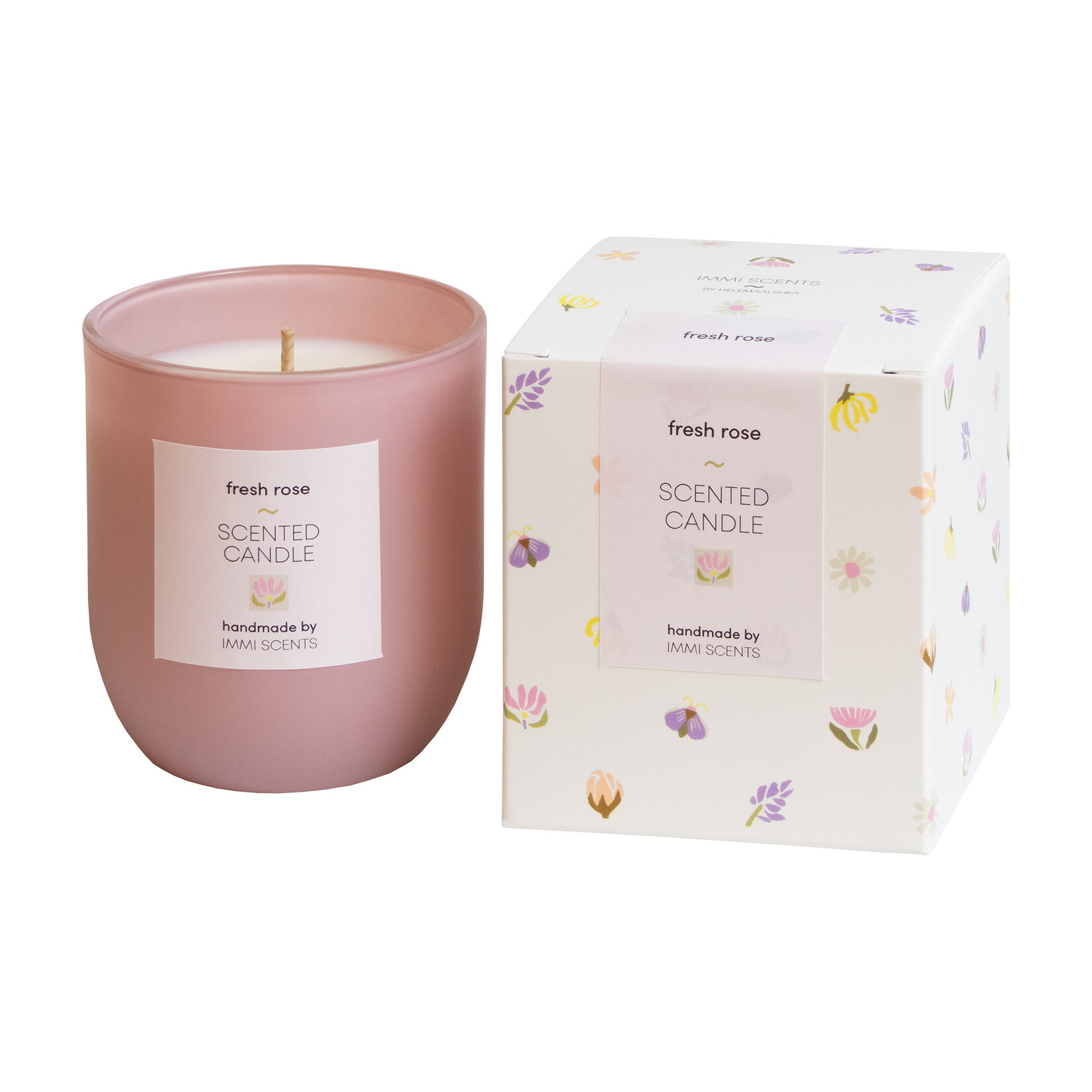 Scented candle - Fresh Rose - pink