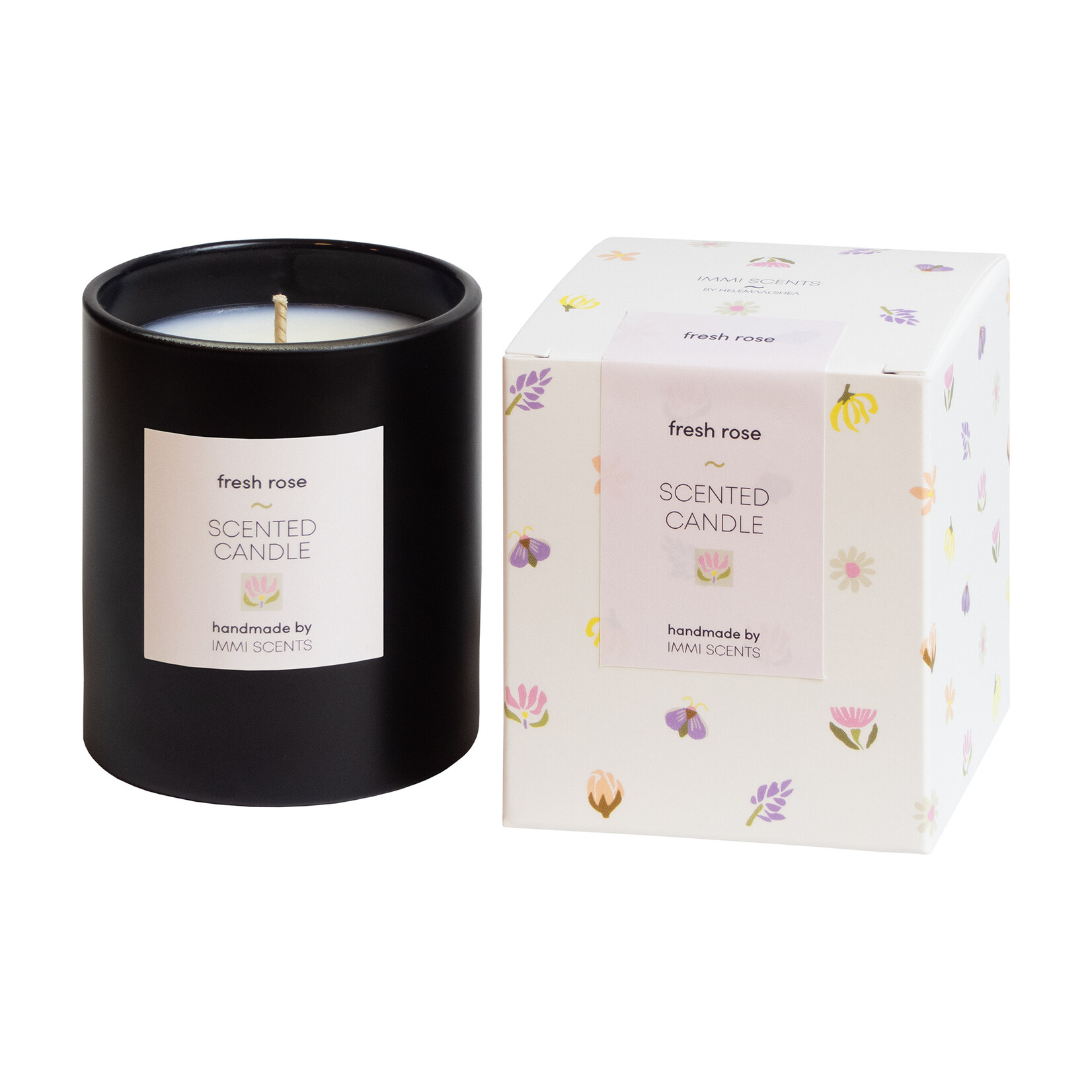 Scented candle - Fresh Rose - black