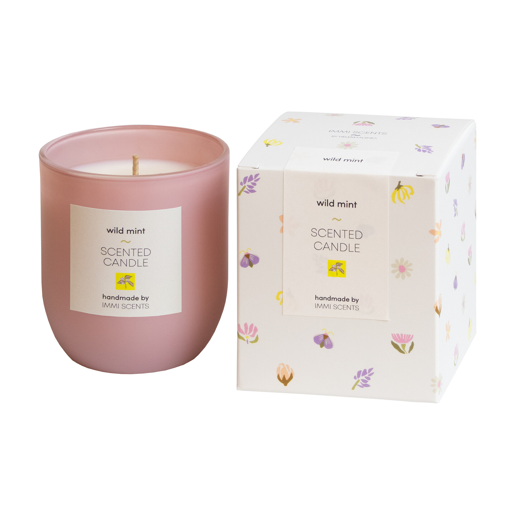 Scented candle - Wild Mint - pink