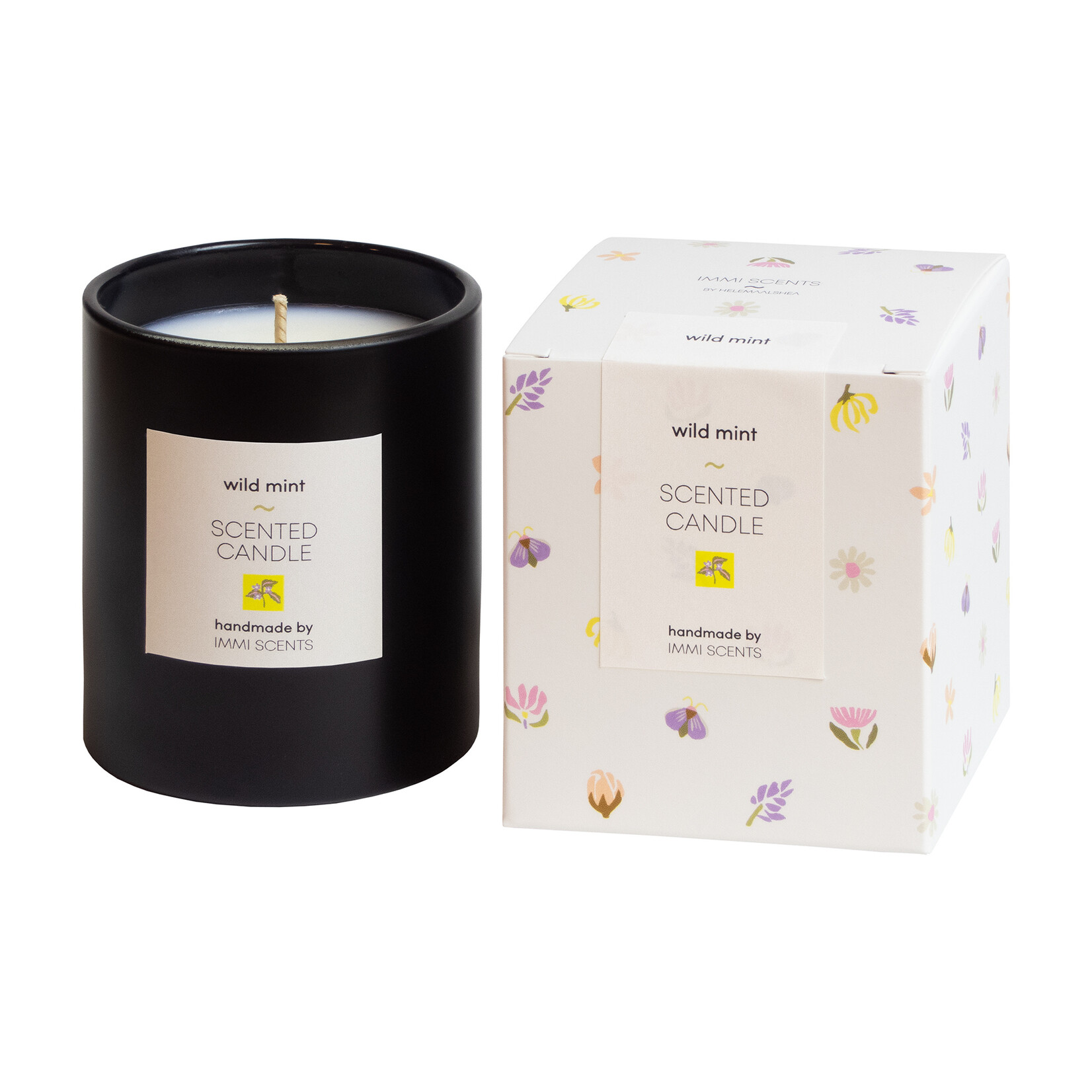 Scented candle - Wild Mint - black