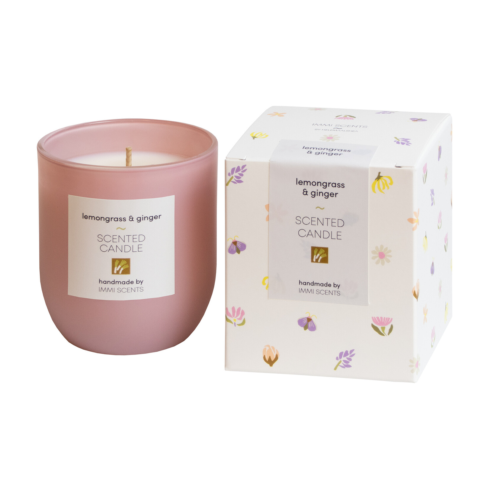 Scented candle - Lemongrass & Ginger - pink