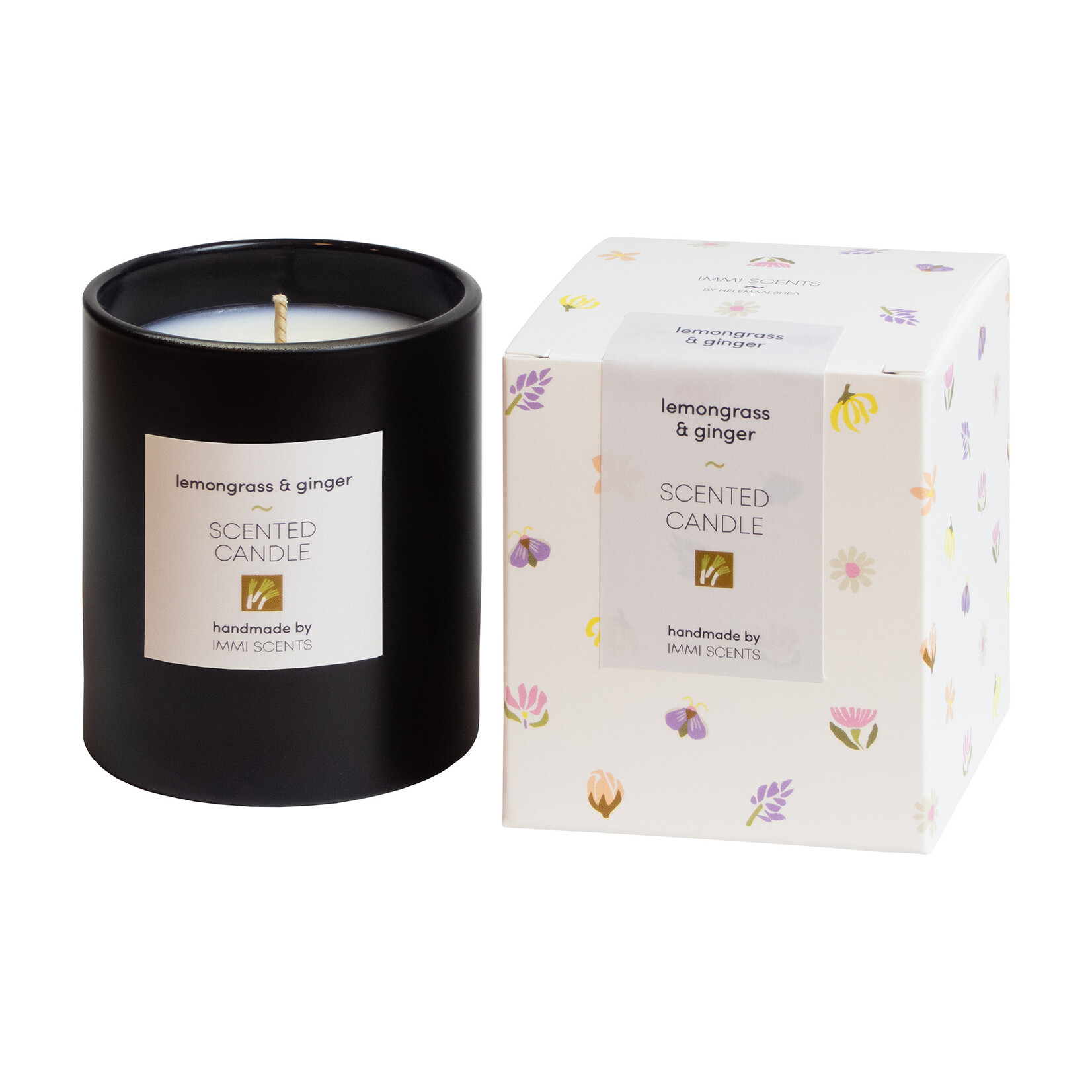 Scented candle - Lemongrass & Ginger - black