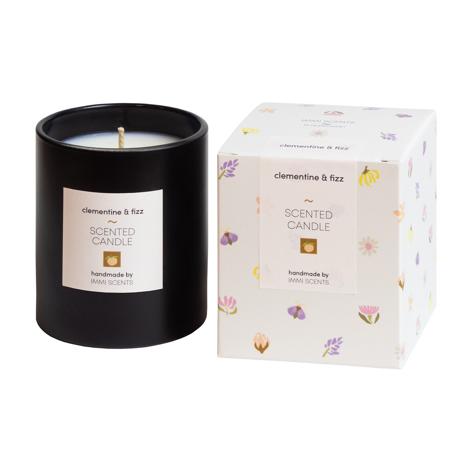 Scented candle - Clementine & Fizz - black