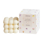 Rapeseed wax candle  - bubble cube - white