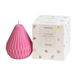 Rapeseed wax candle - pear-shaped - pink