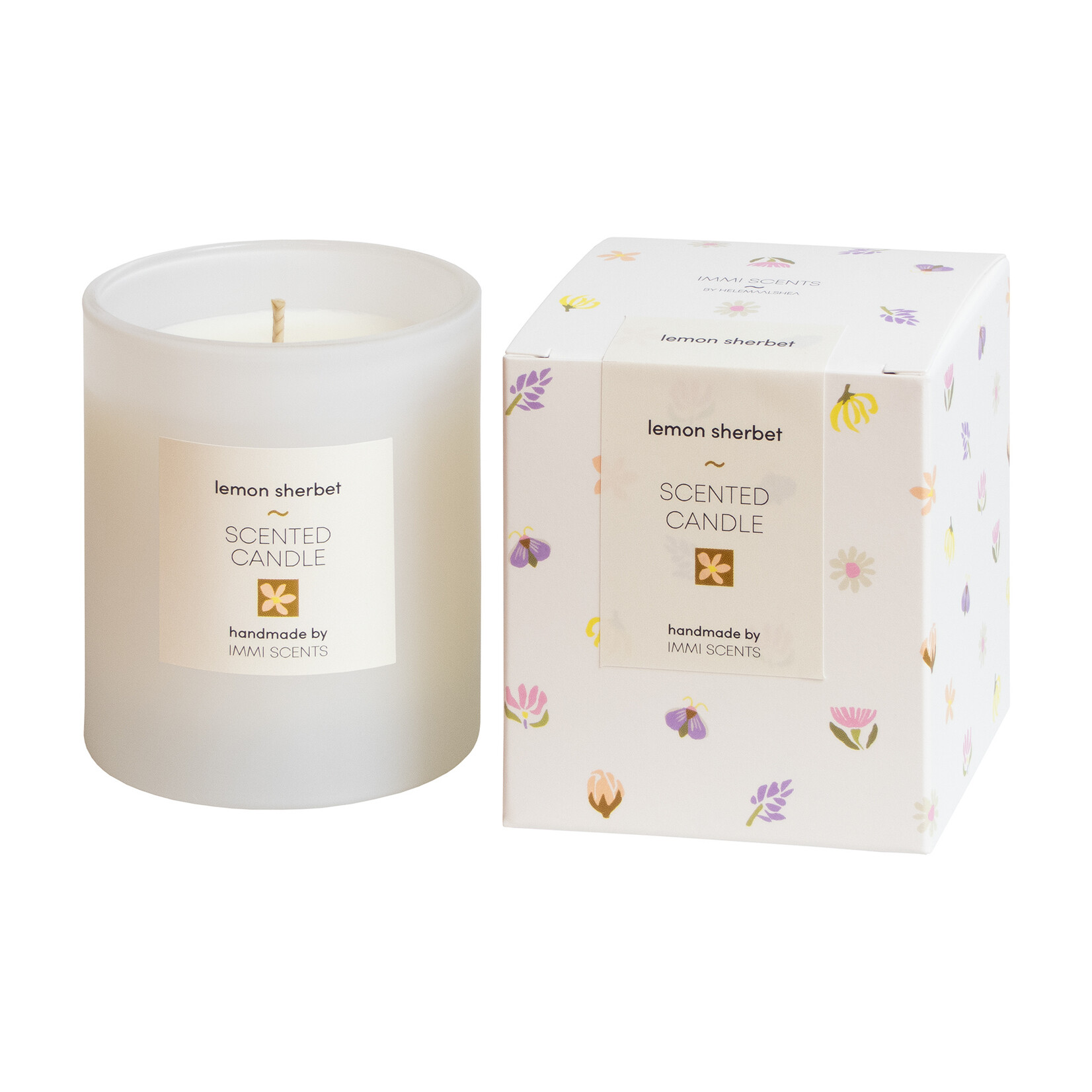 Scented candle - Lemon Sherbet - white