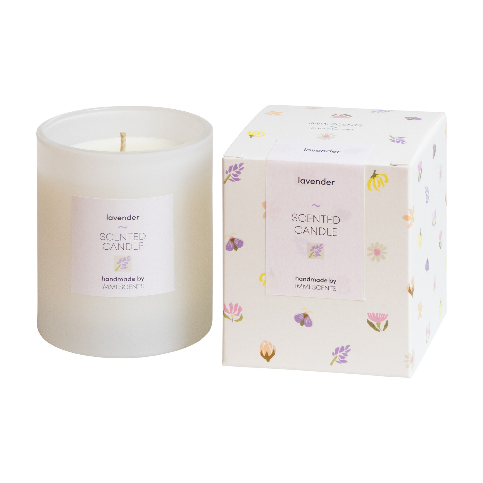 Scented candle - Lavender - white