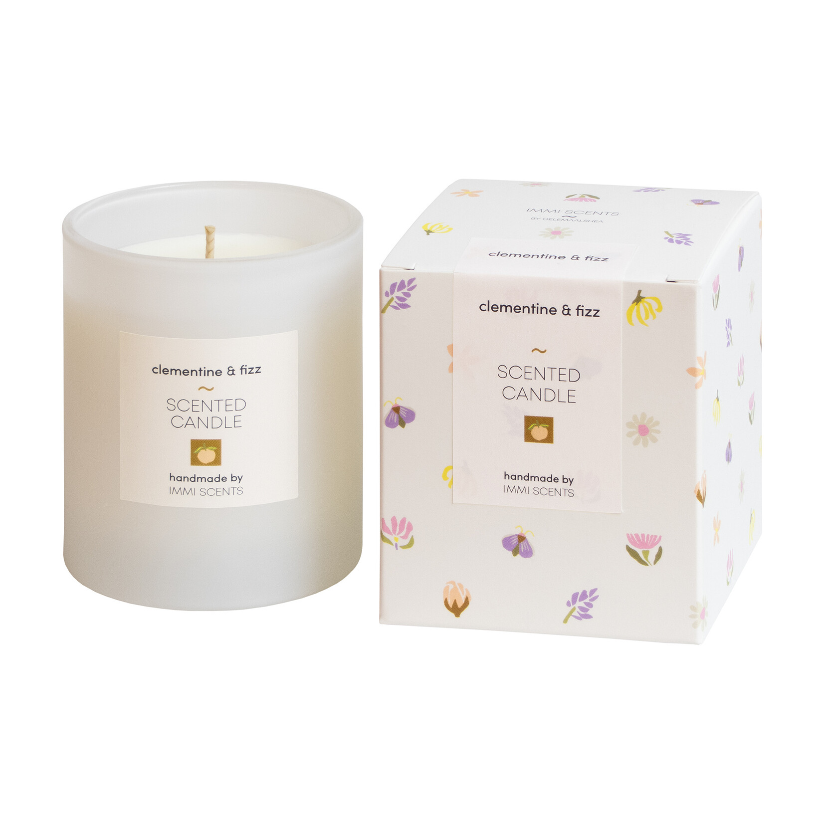Scented candle - Clementine & Fizz - white