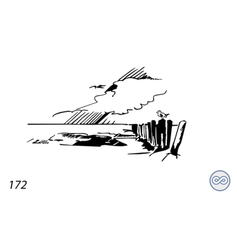 Grafsteenwinkel Afbeelding van strand op grafsteen