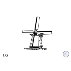 Grafsteenwinkel Afbeelding van een molen op grafsteen