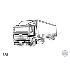 Grafsteenwinkel Afbeelding van een vrachtwagen op grafsteen