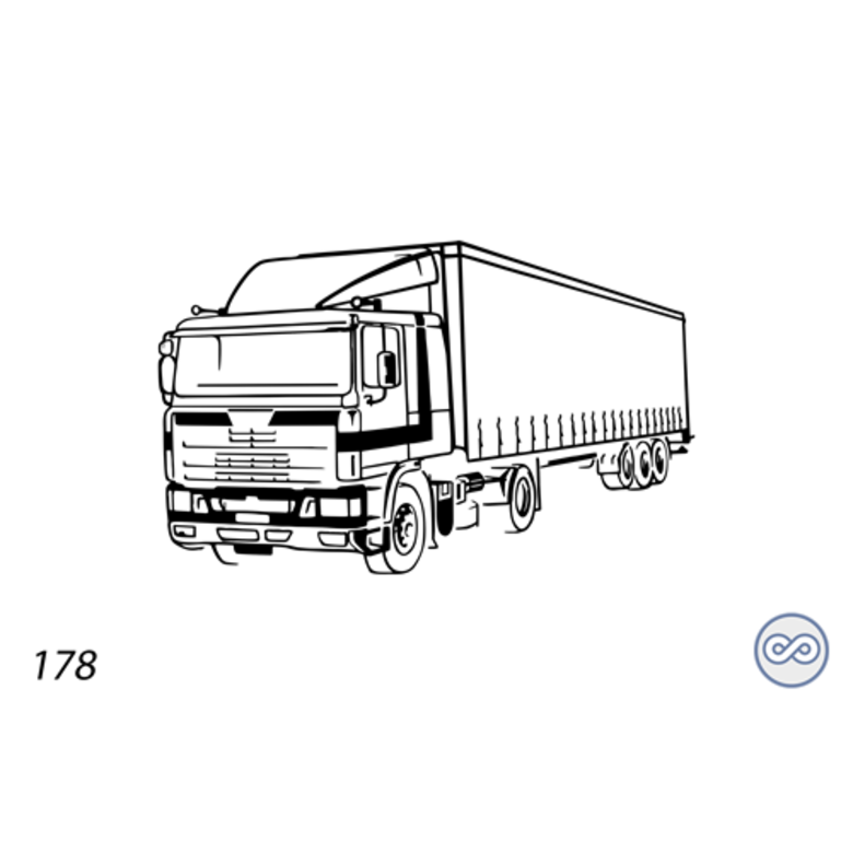 Grafsteenwinkel Afbeelding van een vrachtwagen op grafsteen