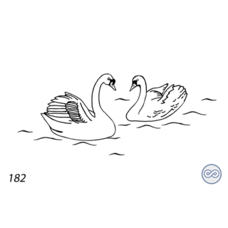 Grafsteenwinkel Afbeelding twee zwanen