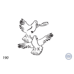 Grafsteenwinkel Afbeelding van twee duiven