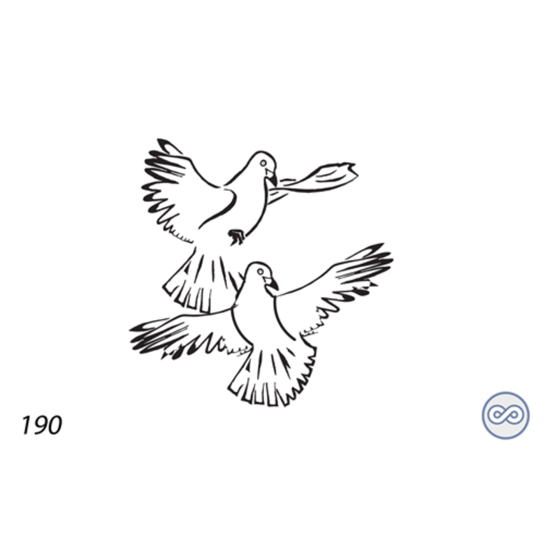 Grafsteenwinkel Afbeelding van twee duiven