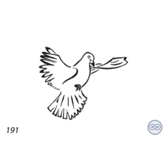 Grafsteenwinkel Afbeelding van een vliegende duif
