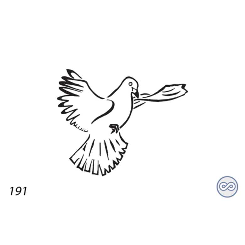 Grafsteenwinkel Afbeelding van een vliegende duif