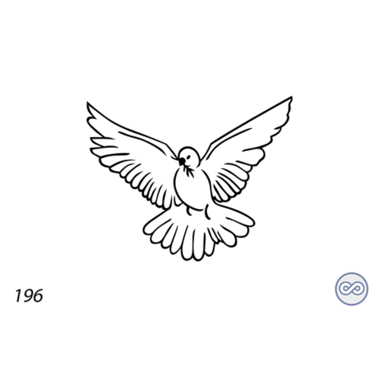 Grafsteenwinkel Afbeelding van een vredesduif