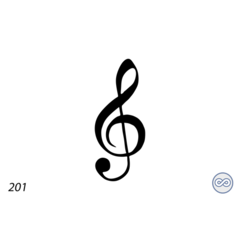 Grafsteenwinkel Afbeelding van een g-sleutel