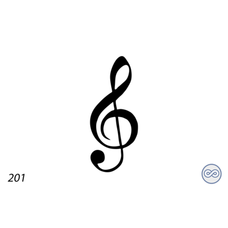 Grafsteenwinkel Afbeelding van een g-sleutel