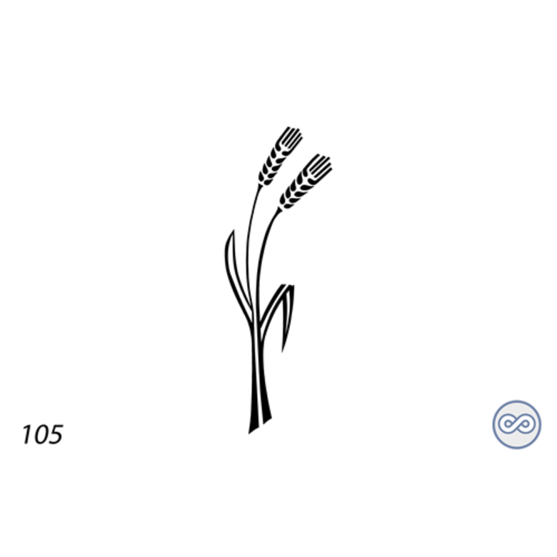 Grafsteenwinkel Afbeelding twee korenaren voor op grafsteen