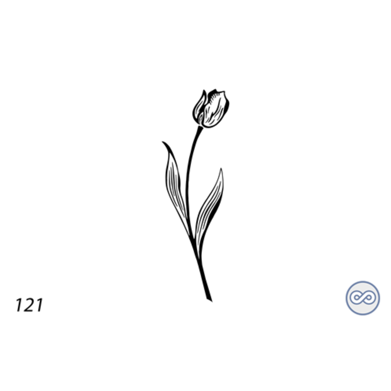 Grafsteenwinkel Afbeelding enkele tulp voor op grafsteen