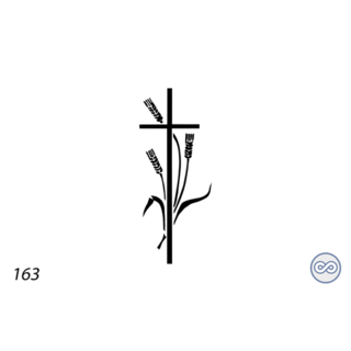 Grafsteenwinkel Afbeelding kruis met korenaren