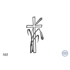 Grafsteenwinkel Afbeelding kruis met gebroken aren