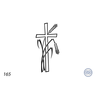 Grafsteenwinkel Afbeelding kruis met gebroken aren