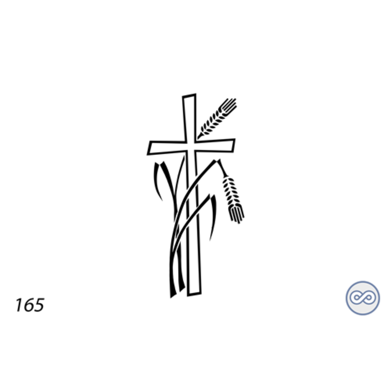 Grafsteenwinkel Afbeelding kruis met gebroken aren