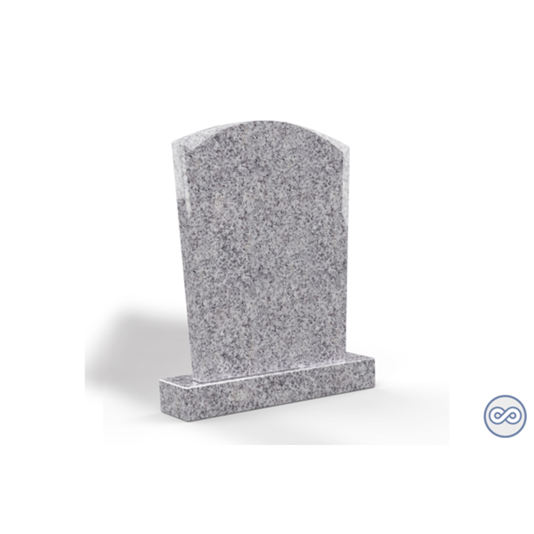 Grafsteenwinkel Staande grafsteen model 'Toog'  letterplaat in de kleur Glittery White