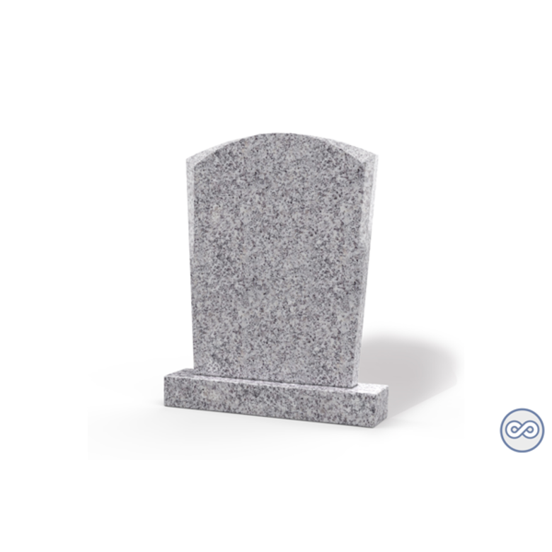 Grafsteenwinkel Staande grafsteen model 'Toog'  letterplaat in de kleur Glittery White